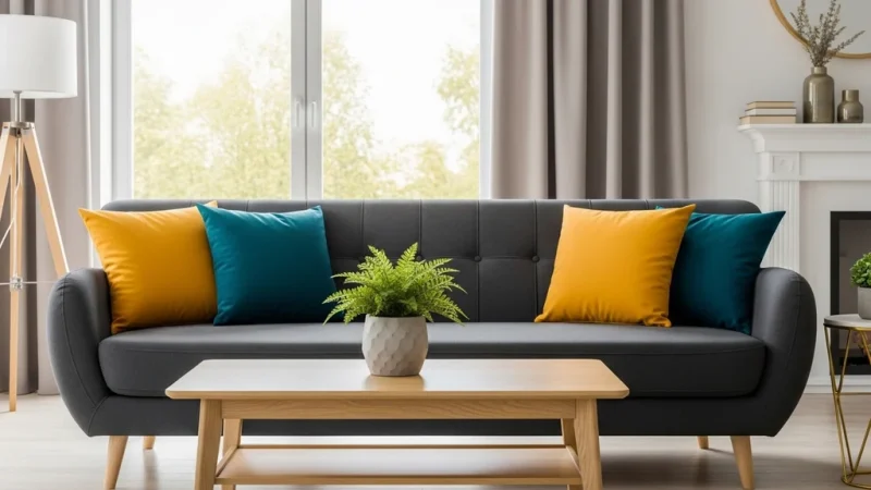 Quelle couleur associer avec un canapé gris foncé pour un salon harmonieux et lumineux ?