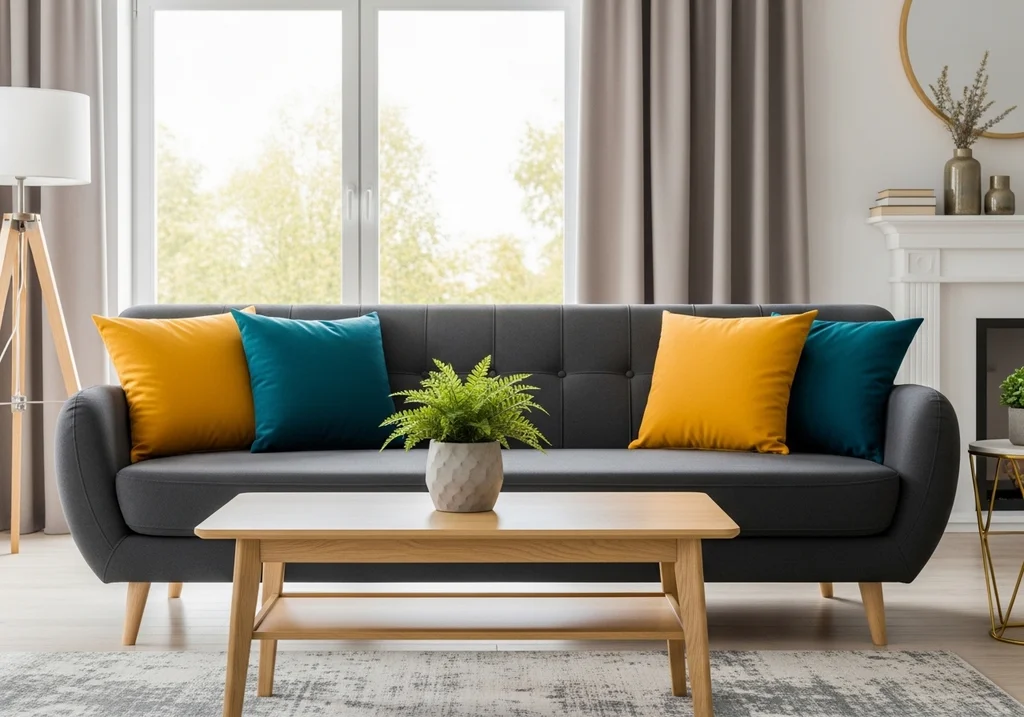 Quelle couleur associer avec un canapé gris foncé pour un salon harmonieux et lumineux ?