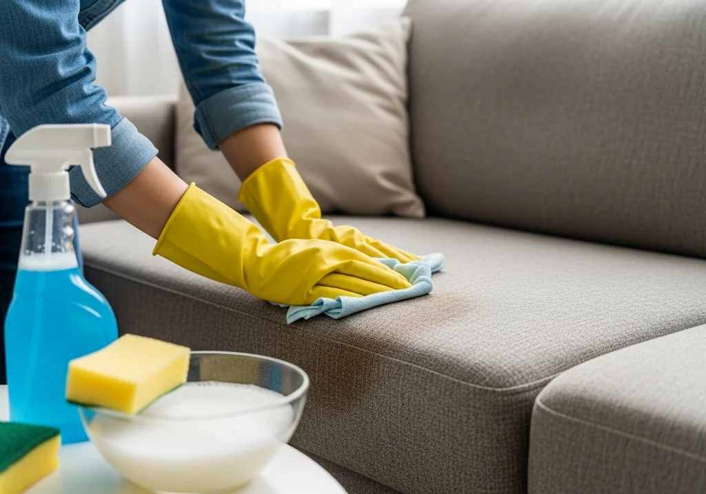 Nettoyer une tache sur un canapé en tissu sans l’abîmer : méthodes sûres selon la tache et le textile